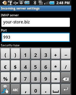 imap server name