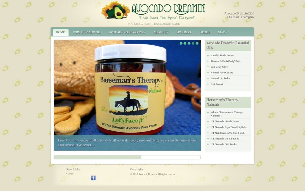 Avocado Dreamin natural skincare WordPress website by Precision Web Hosting